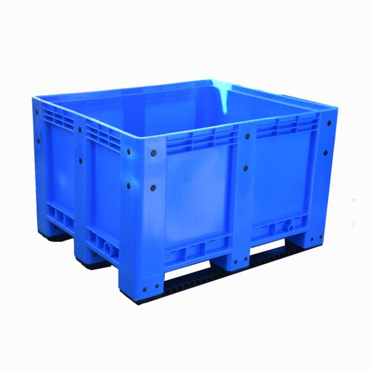 Large Plastic Pallet Box Solid Pallet Bin Containers With Lid