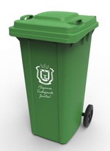 Plast ruslatunna fyrir úti með hjólum